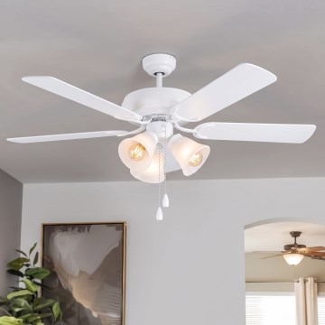 Eglo 35076 - Stropný ventilátor LAS PALMAS 3xE27/40W/230V biela