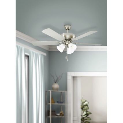 Eglo 35077 - Stropný ventilátor LAS PALMAS 3xE27/40W/230V matný chróm/sivá