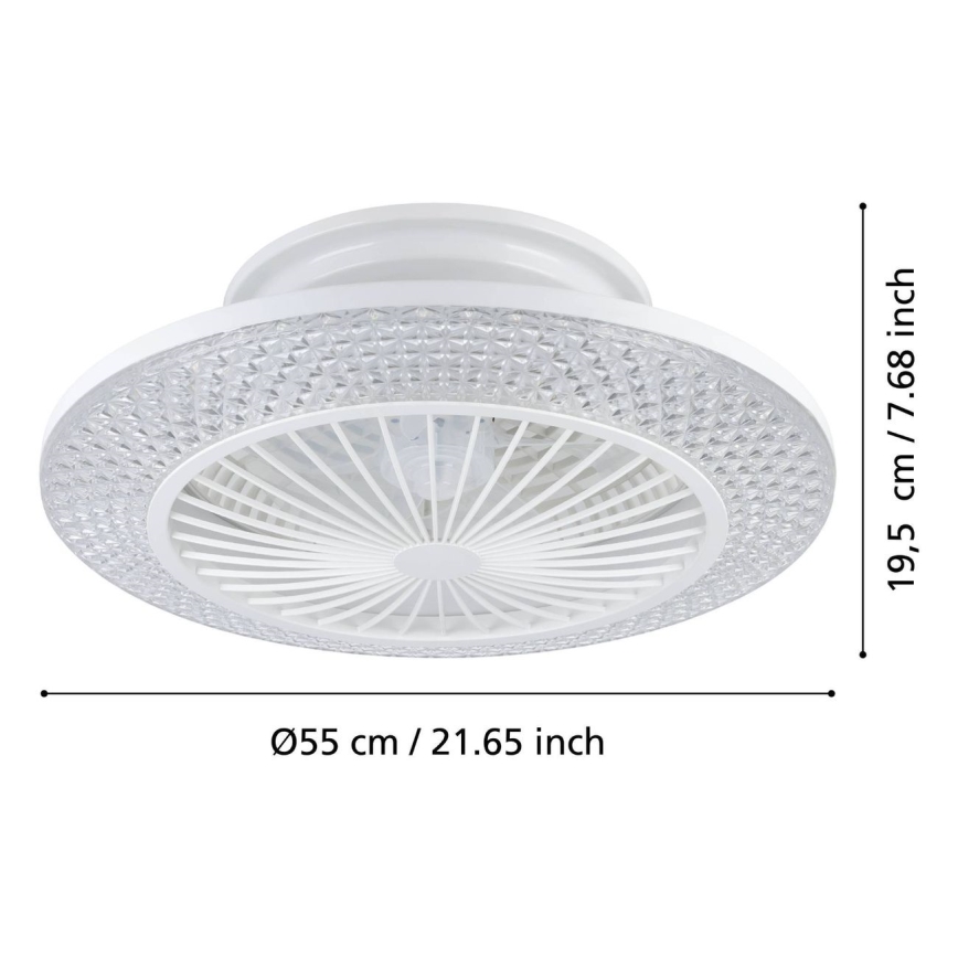 Eglo - LED stmievateľný stropný ventilátor 3xLED/12,6W/230V 2700-6500K pr. 55 cm biela + diaľkové ovládanie