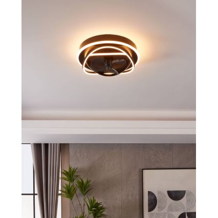 Eglo - LED Stmievateľný stropný ventilátor 4xLED/9W/230V 2700-6500K priemer 50 cm čierny + diaľkové ovládanie