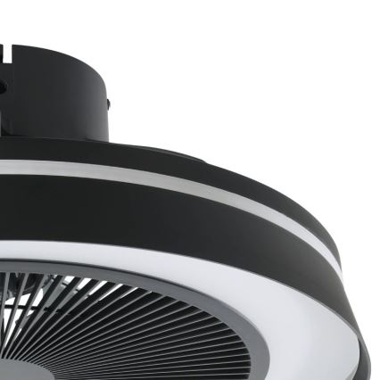 Eglo - LED RGBW zatemnljiv stropni ventilator 3xLED/8,5W/230V+LED/6W 2700-6500K premer 48 cm črna + daljinski upravljalnik
