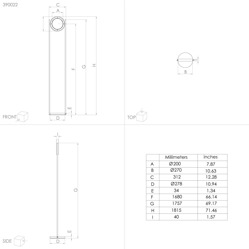 Eglo - LED Stmievateľná stojacia lampa LED/20W/230V 3000K čierna