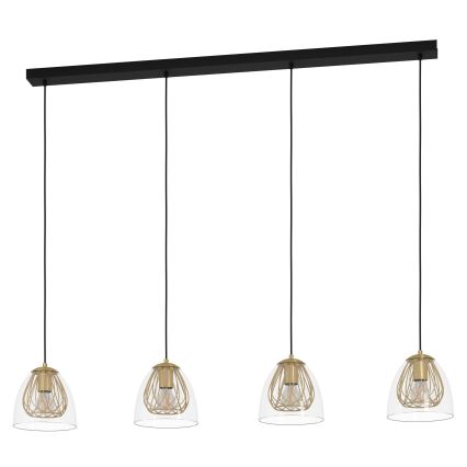 Eglo - Luster na lanku 4xE27/40W/230V zlatá
