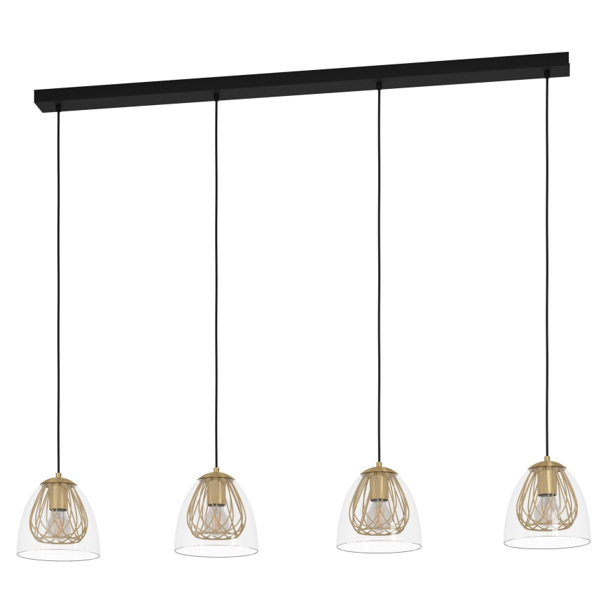 Eglo - Luster na lanku 4xE27/40W/230V zlatá