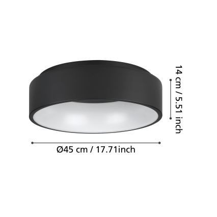 Eglo - LED Stmievateľné stropné svietidlo LED/25,5W/230V 3000K čierna