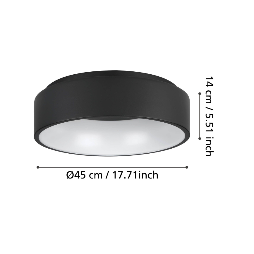 Eglo - LED Stmievateľné stropné svietidlo LED/25,5W/230V 3000K čierna