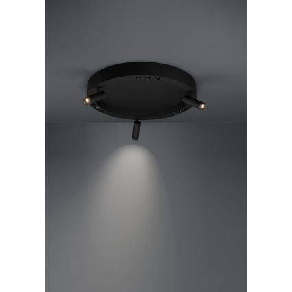 Eglo - LED Stmievateľné stropné svietidlo 3xLED/8W/230V + 3xLED/8,5W 3000K čierna + diaľkové ovládanie