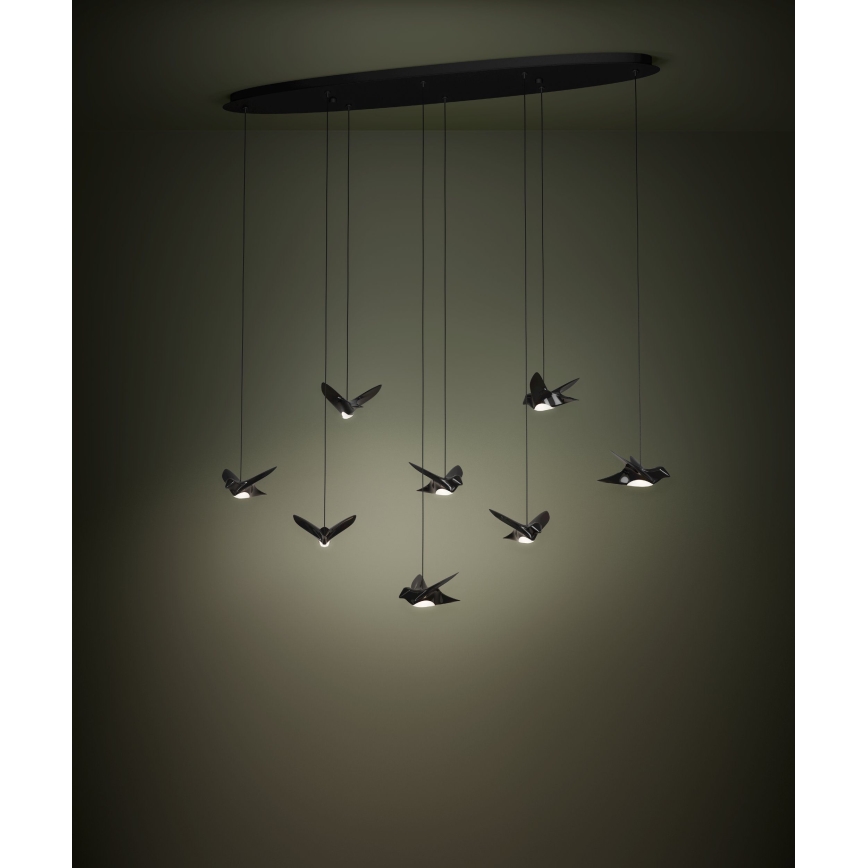 Eglo - LED Stmievateľný luster na lanku 8xLED/4,2W/230V 3000K čierna