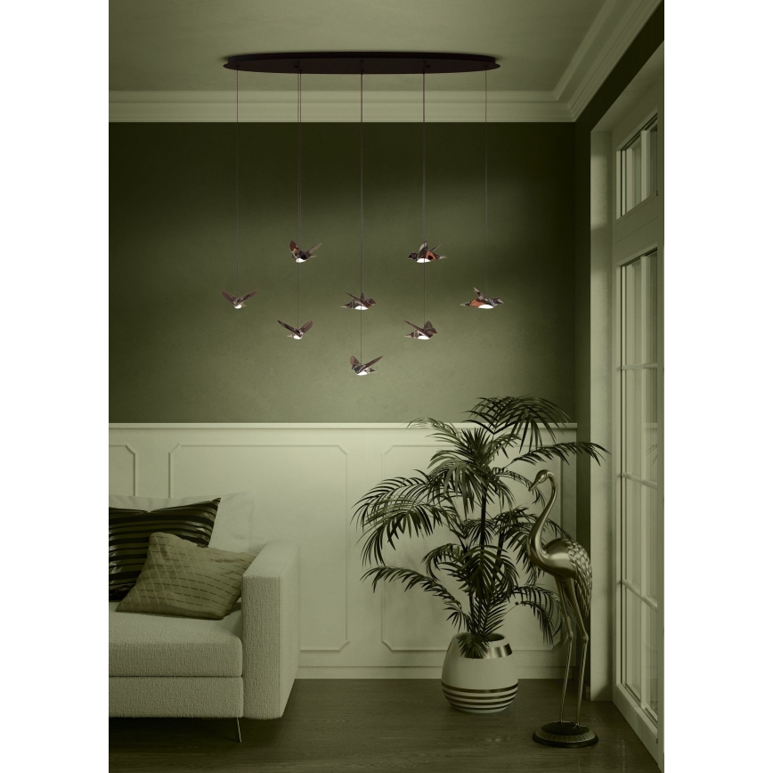 Eglo - LED Stmievateľný luster na lanku 8xLED/4,2W/230V 3000K čierna