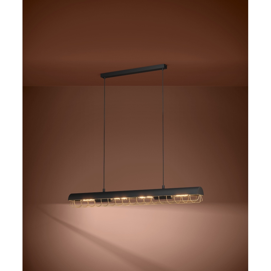 Eglo - Luster na lanku 4xE27/40W/230V čierna/zlatá