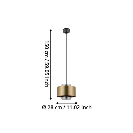 Eglo - Luster na lanku 1xE27/40W/230V zlatá