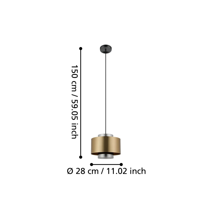 Eglo - Luster na lanku 1xE27/40W/230V zlatá