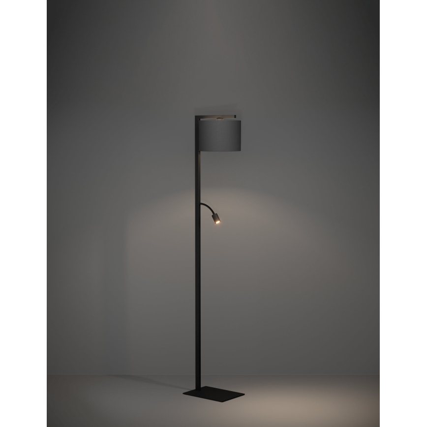 Eglo - LED Stojacia lampa 1xE27/40W/230V + LED/3,8W 3000K čierna