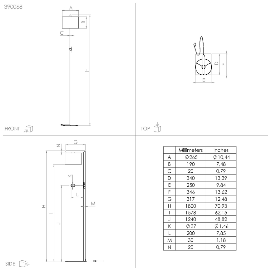 Eglo - LED Stojacia lampa 1xE27/40W/230V + LED/3,8W 3000K čierna