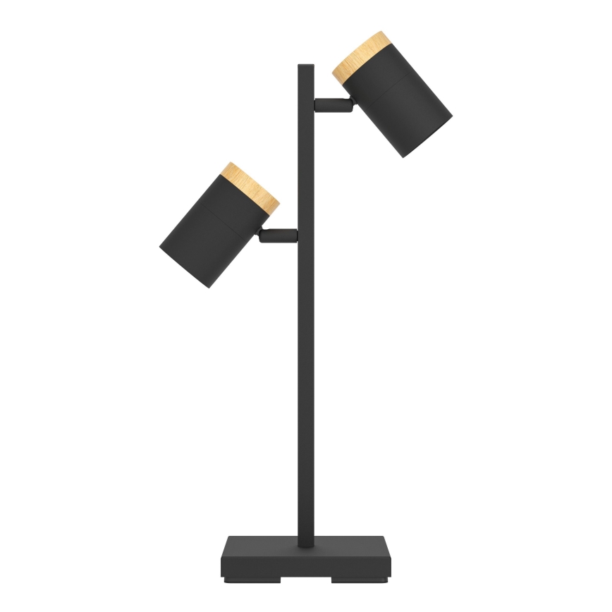 Eglo - LED Stolná lampa 2xGU10/4,5W/230V 3000K čierna/hnedá