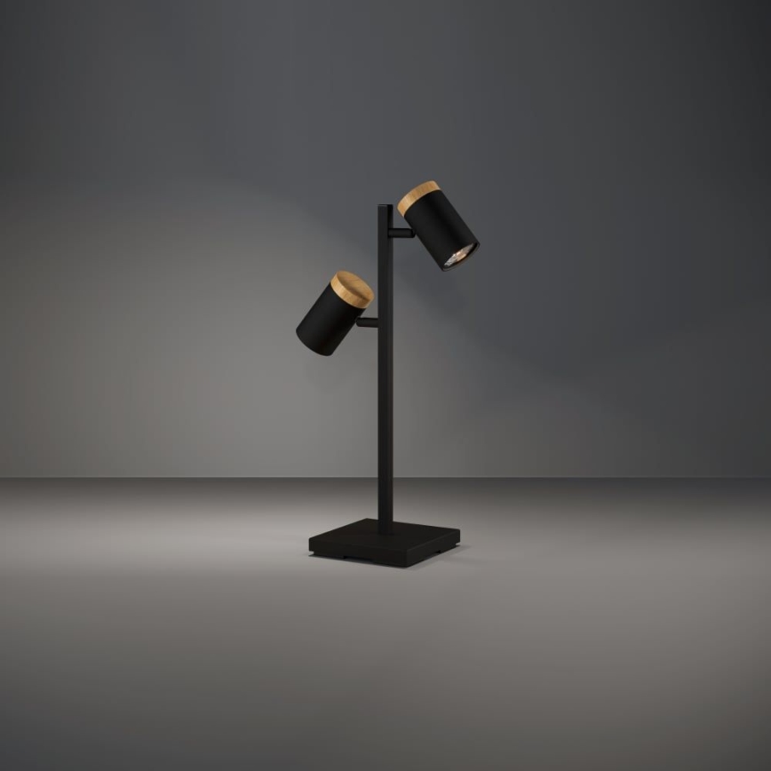 Eglo - LED Stolná lampa 2xGU10/4,5W/230V 3000K čierna/hnedá