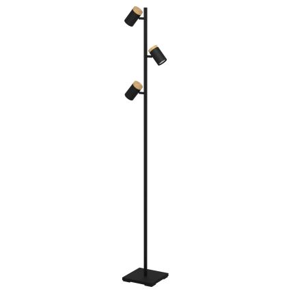 Eglo - LED Stojacia lampa 3xGU10/4,5W/230V 3000K čierna/hnedá