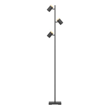 Eglo - LED Stojacia lampa 3xGU10/4,5W/230V 3000K čierna/hnedá