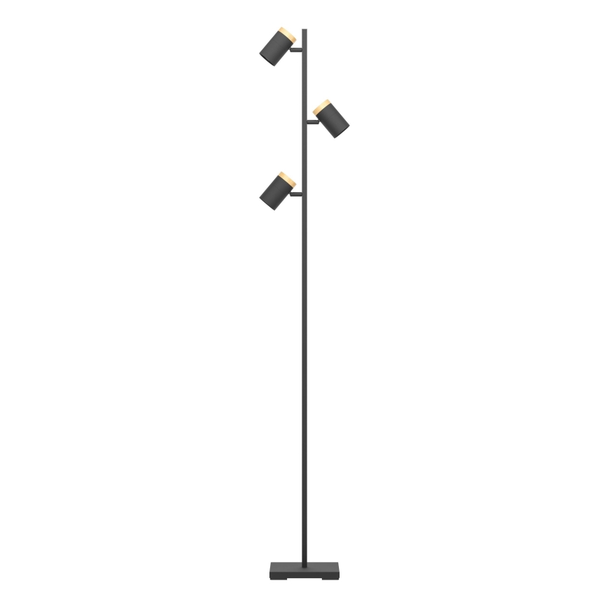 Eglo - LED Stojacia lampa 3xGU10/4,5W/230V 3000K čierna/hnedá
