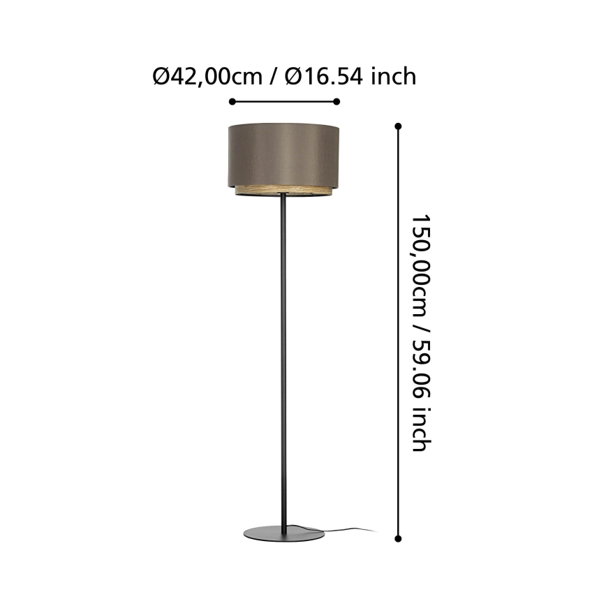 Eglo - Stojacia lampa 1xE27/40W/230V hnedá