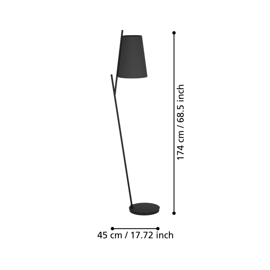 Eglo - Stojacia lampa 1xE27/40W/230V čierna