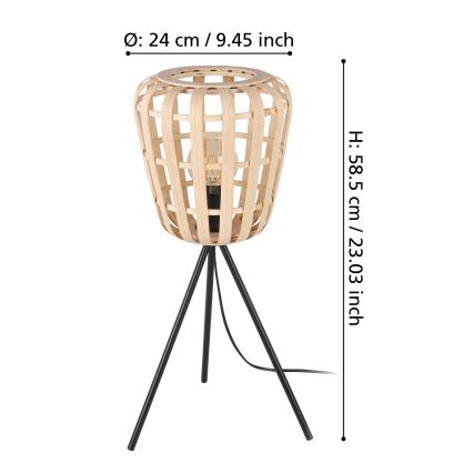 Eglo - Stolná lampa 1xE27/40W/230V bambus