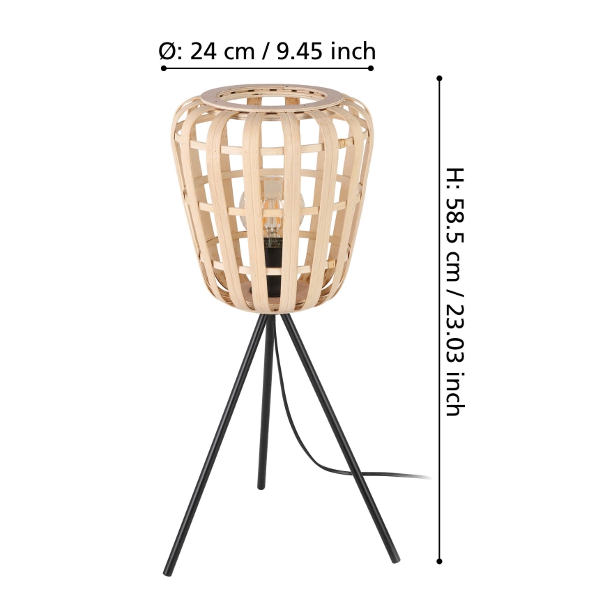 Eglo - Stolná lampa 1xE27/40W/230V bambus
