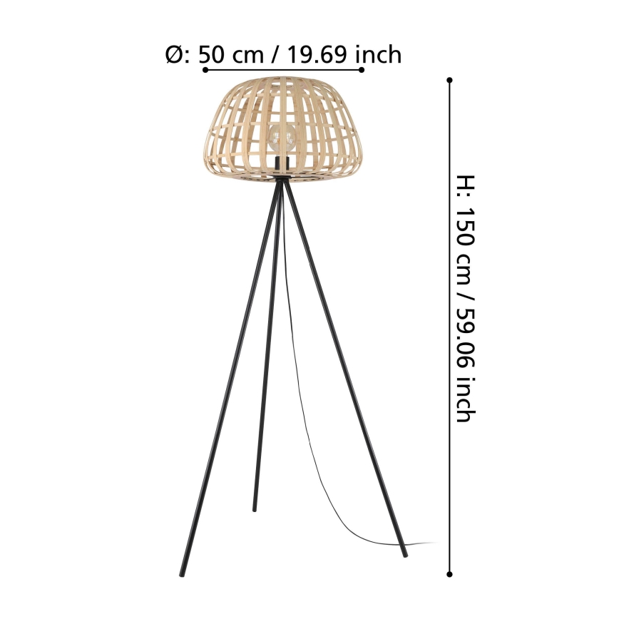 Eglo - Stojacia lampa 1xE27/40W/230V bambus
