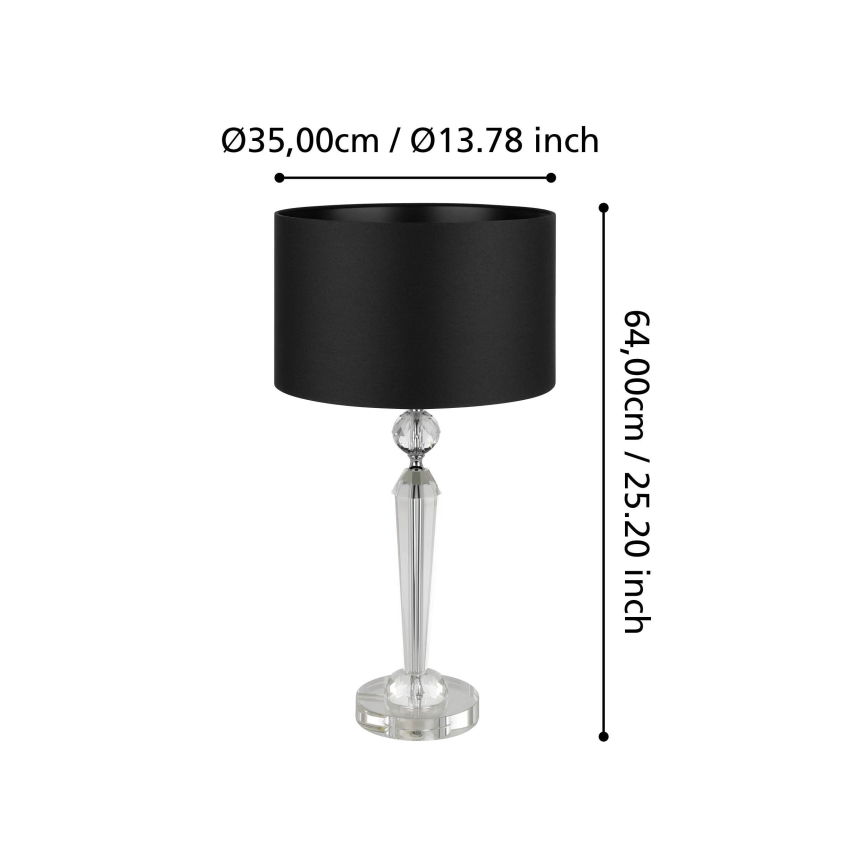 Eglo - Stolná lampa 1xE27/40W/230V čierna