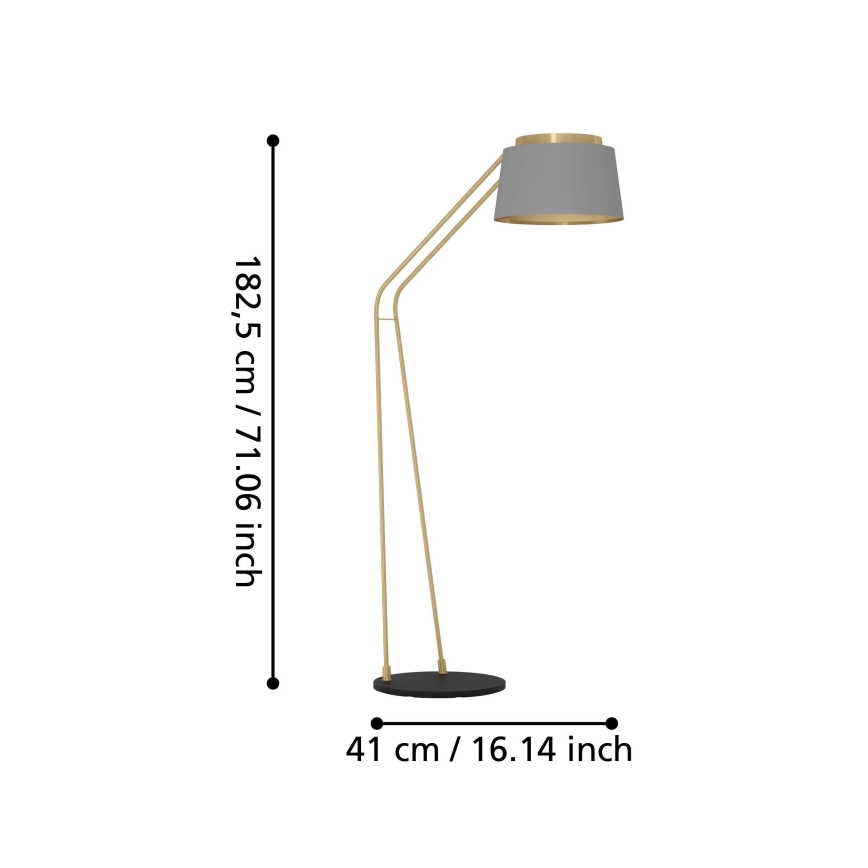 Eglo - Stojacia lampa 1xE27/40W/230V šedá/zlatá