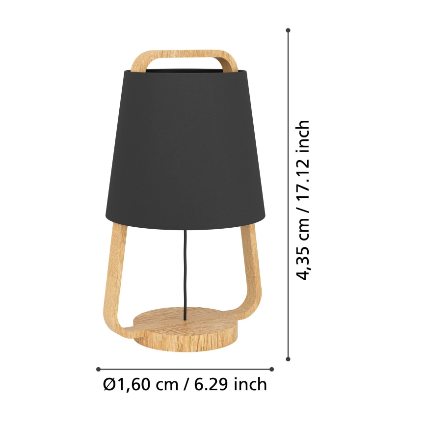 Eglo - Stolná lampa 1xE27/40W/230V čierna