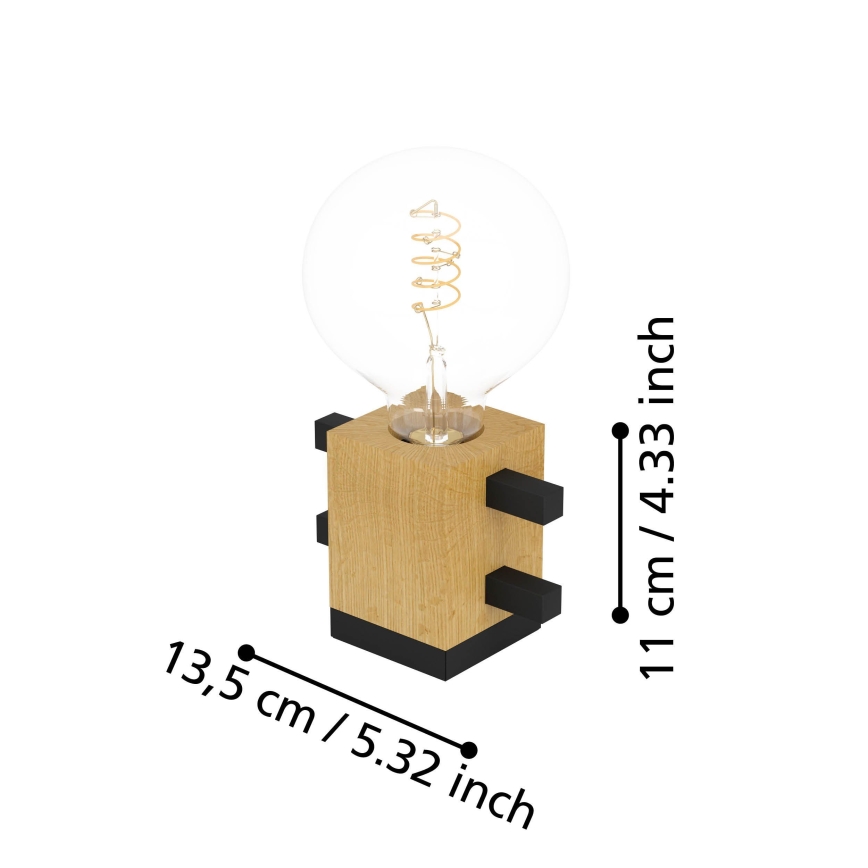 Eglo - Stolná lampa 1xE27/40W/230V čierna/hnedá
