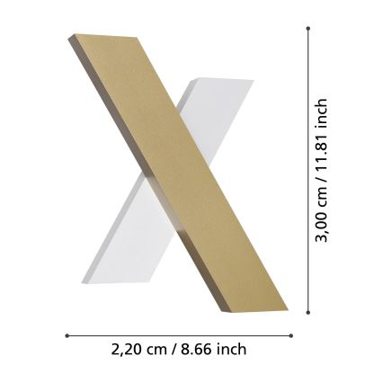 Eglo - LED Nástenné svietidlo 2xLED/5W/230V 3000K zlatá/biela