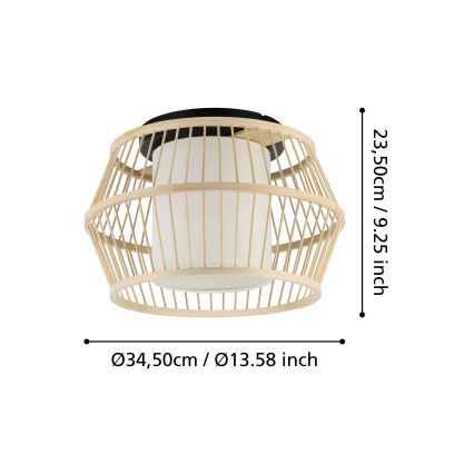 Eglo - Stropné svietidlo 1xE27/40W/230V bambus