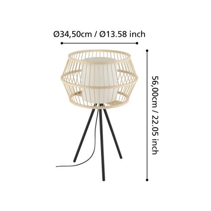 Eglo - Stolná lampa 1xE27/40W/230V bambus
