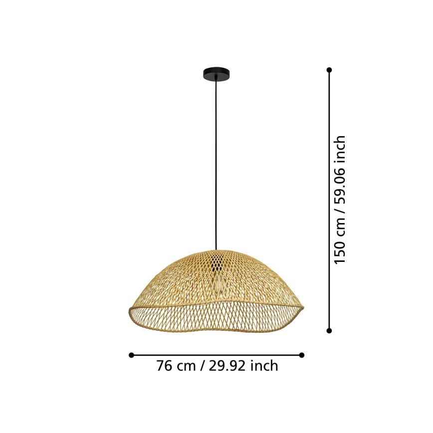 Eglo - Luster na lanku 1xE27/40W/230V pr. 72 cm bambus