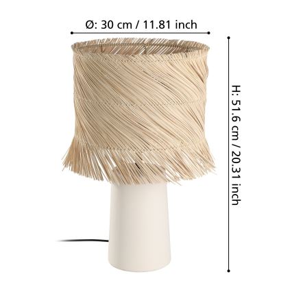 Eglo - Stolná lampa 1xE27/40W/230V ratan
