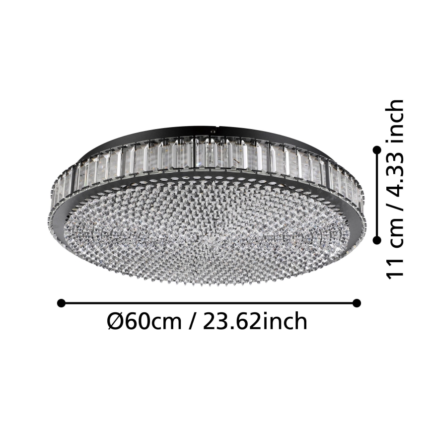 Eglo - LED Stmievateľné stropné svietidlo LED/52,4W/230V 4000K čierna