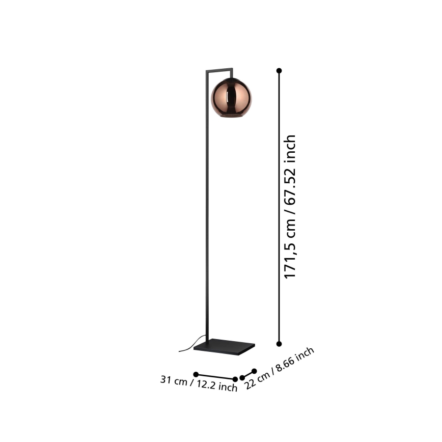 Eglo - Stojacia lampa 1xE27/40W/230V medená