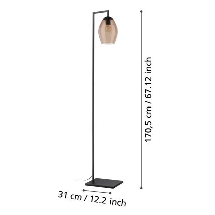 Eglo - Stojacia lampa 1xE27/40W/230V hnedá