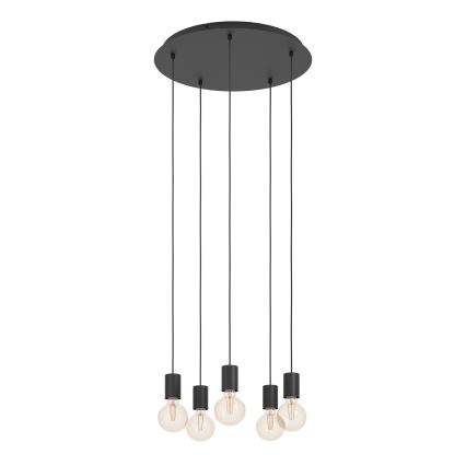 Eglo - Luster na lanku 5xE27/40W/230V čierna