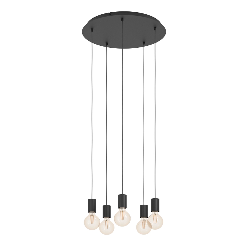 Eglo - Luster na lanku 5xE27/40W/230V čierna