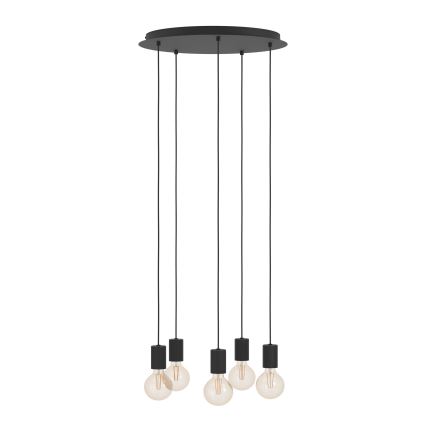 Eglo - Luster na lanku 5xE27/40W/230V čierna