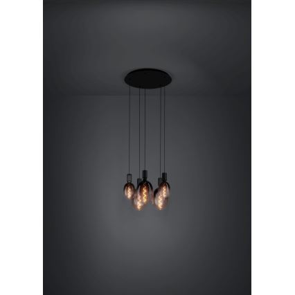 Eglo - Luster na lanku 5xE27/40W/230V čierna
