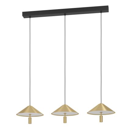 Eglo - LED Stmievateľný luster na lanku 3xLED/12W/230V 3000K zlatá