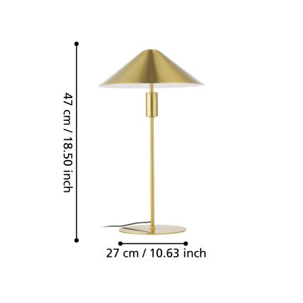 Eglo - LED Stmievateľná stolná lampa LED/12W/230V 3000K zlatá