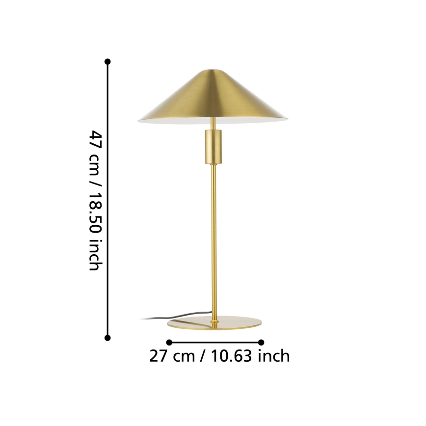 Eglo - LED Stmievateľná stolná lampa LED/12W/230V 3000K zlatá