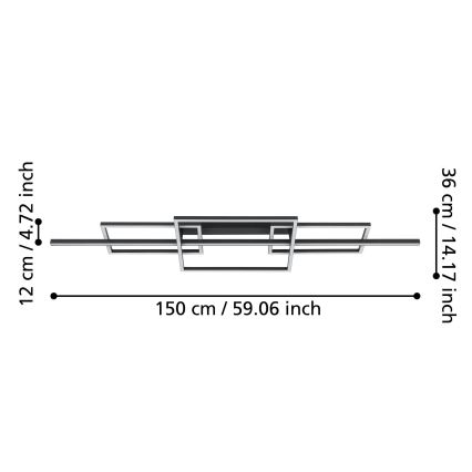 Eglo - LED Stmievateľný prisadený luster LED/34,5W/230V 3000K čierna