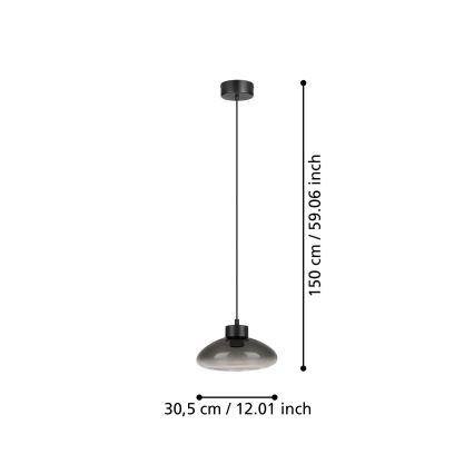 Eglo - LED Stmievateľný luster na lanku LED/5,4W/230V 2700K dymová