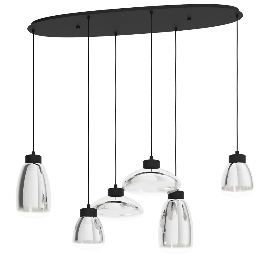 Eglo - LED Stmievateľný luster na lanku 6xLED/5,4W/230V 2700K dymová